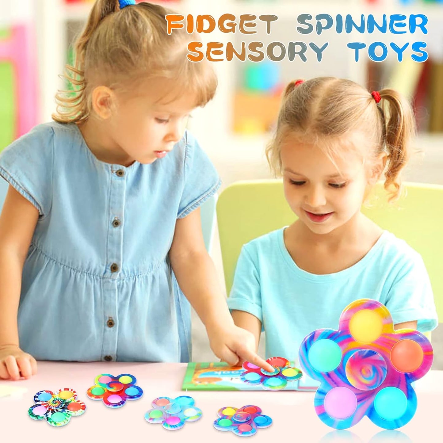 SCIONE Easter Party Gifts for Kids LED Fidget Spinner Bulk 24Pcs, Light up Toys Party Favor for Kids 4-8-12 Goodie Bag Stuffers Classroom Prize Fidgets Packs, Glow in The Dark Toddler Sensory Toys