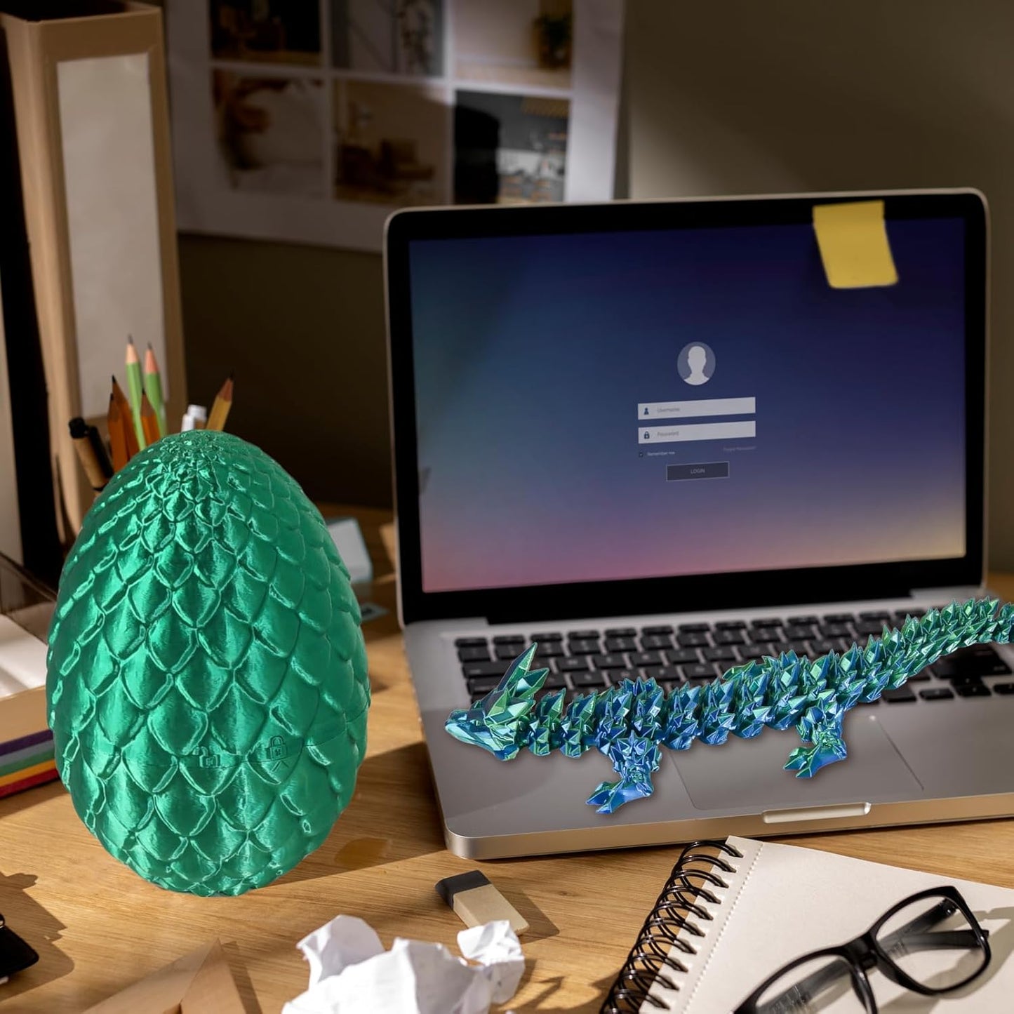 Large Dragon Eggs with Dragon Inside, 3D Printed Surprise Funny Gifts for Kids, Articulated Dragon Fidget Toys for Adults, Executive Desk Toys Office Room Décor (Christmas Green)