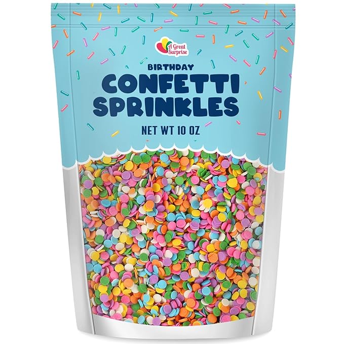 Confetti Sprinkles- 10 Ounces - Pastel Sprinkles - Birthday Toppings for Baby Shower Cupcakes, Cake, Cookies Decorations