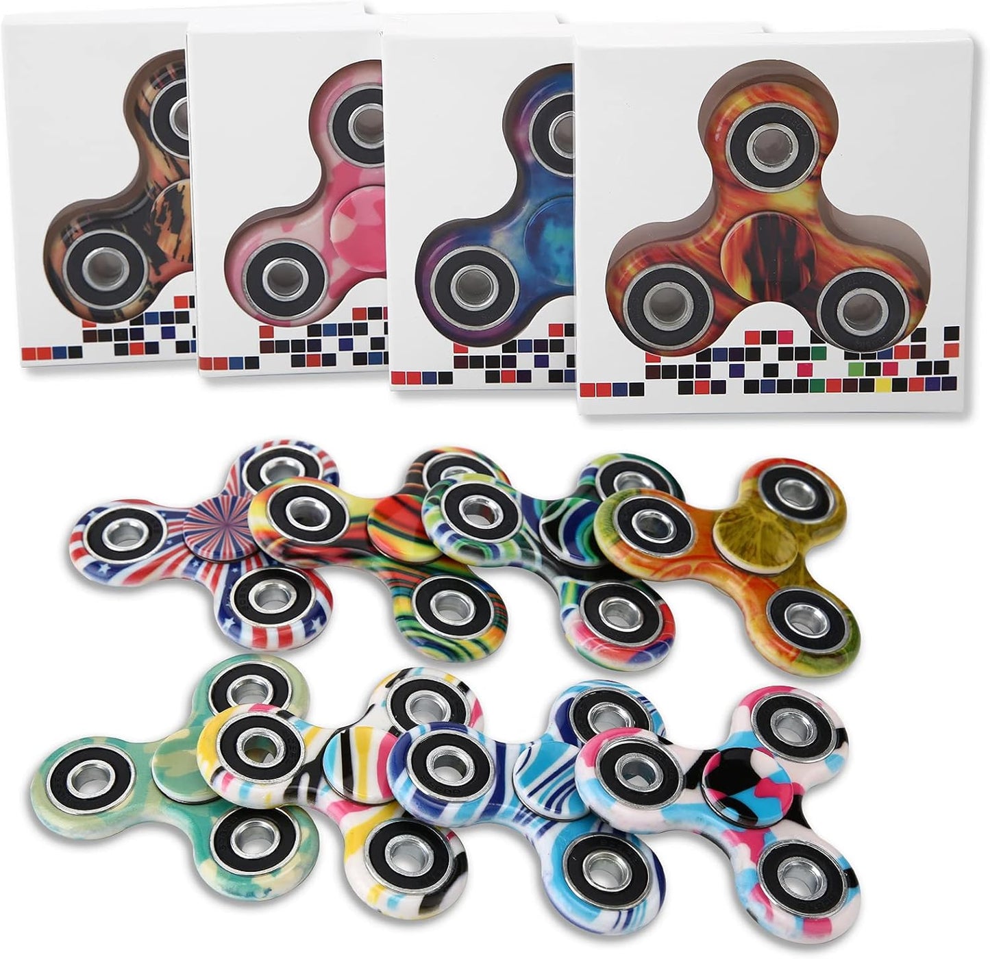 SCIONE 12 Pack Fidget Spinner Toy, Finger Spinner Fidget Pack-Anxiety Toys Stress Relief Reducer- Party Favors for Kids/Adults Birthday Party Favor Goodie Bag Stuffers Classroom Prizes