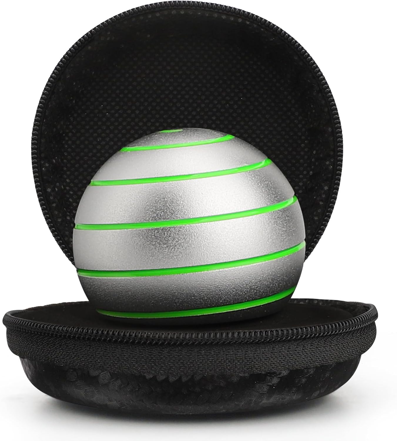 Kinetic Desk Spinning Toy, Full Body Optical Illusion Fidget Spinner Toy, Kinetic Desktop Toy Stress Ball Gift for Father Mother Kid, Cool Metal Gadget for Office Desk (1.5INCH, Sliver)