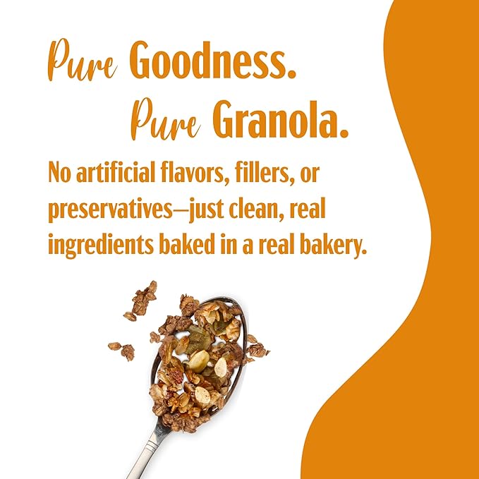 TGB Honey Almond Granola, Crunchy Almond Butter Clusters, Low Sugar, Gluten Free, Non-GMO, Natural Breakfast Cereal, Healthy Snack, 8 ounces