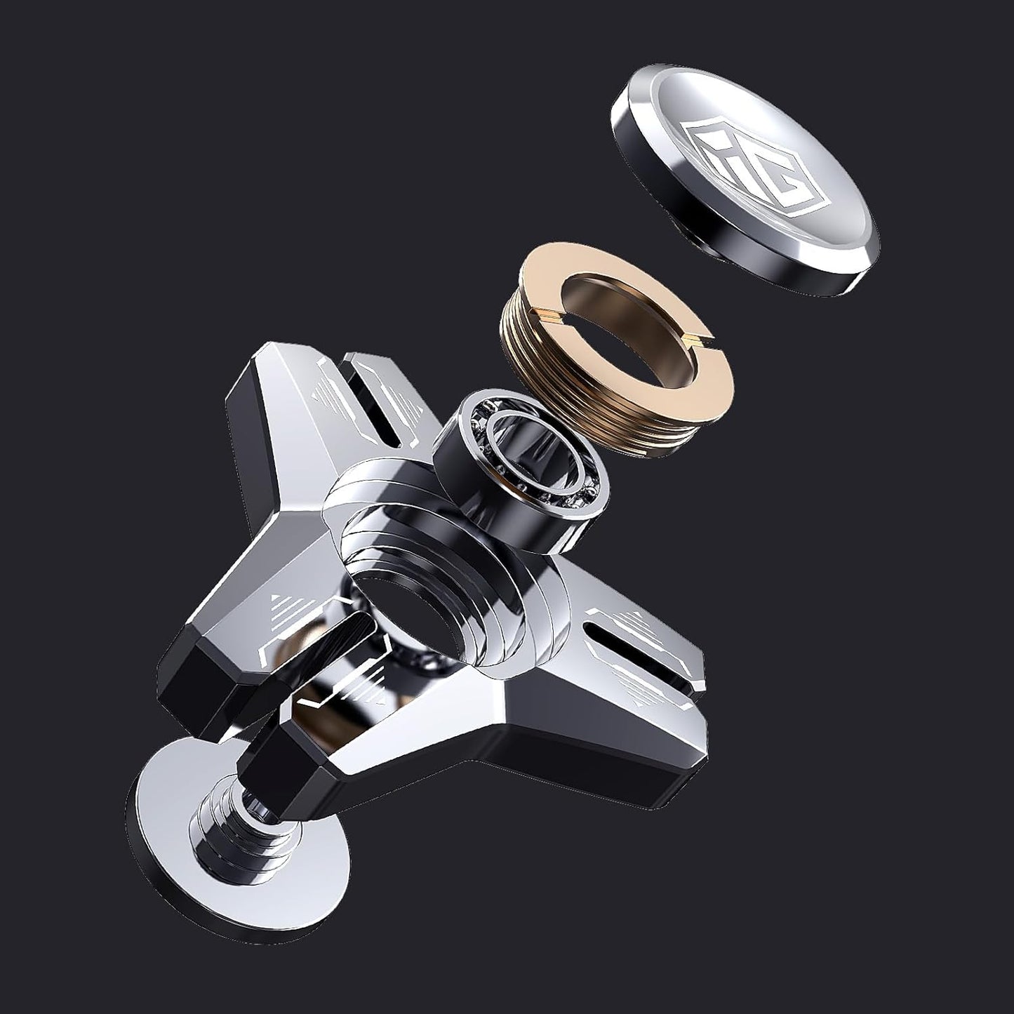 INNÔPLUS Fidget Spinner, Sturdy Stainess Steel Construction Metal Fidget Spinner, Fidget Spinners for Kids, Delivers Smooth and Long Spin Times, for Stress Relief, Focus Enhancement, Anxiety Reduction