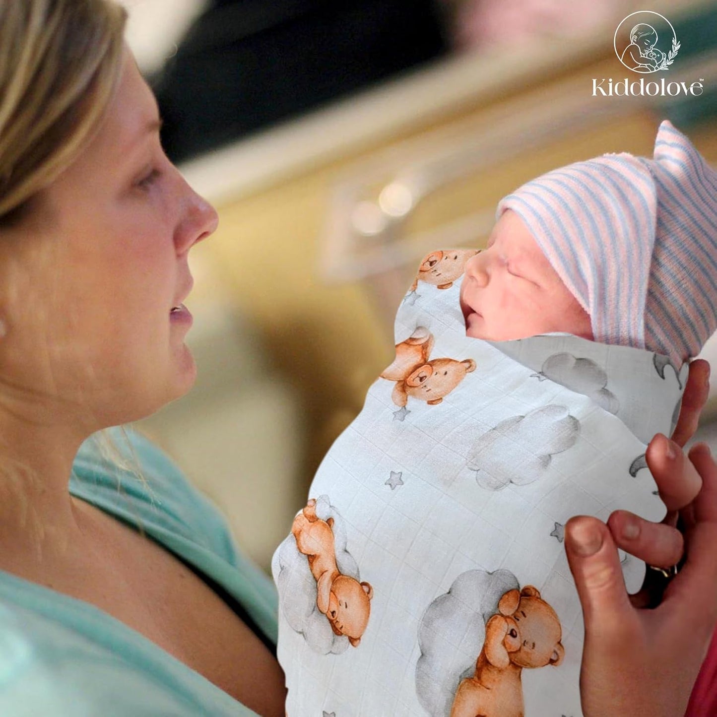 Muslin Swaddle Blankets for Newborn – 3 Pack Large 47"x47" Receiving Blankets – Soft, Breathable & Gentle – Unisex Sweet Dreams