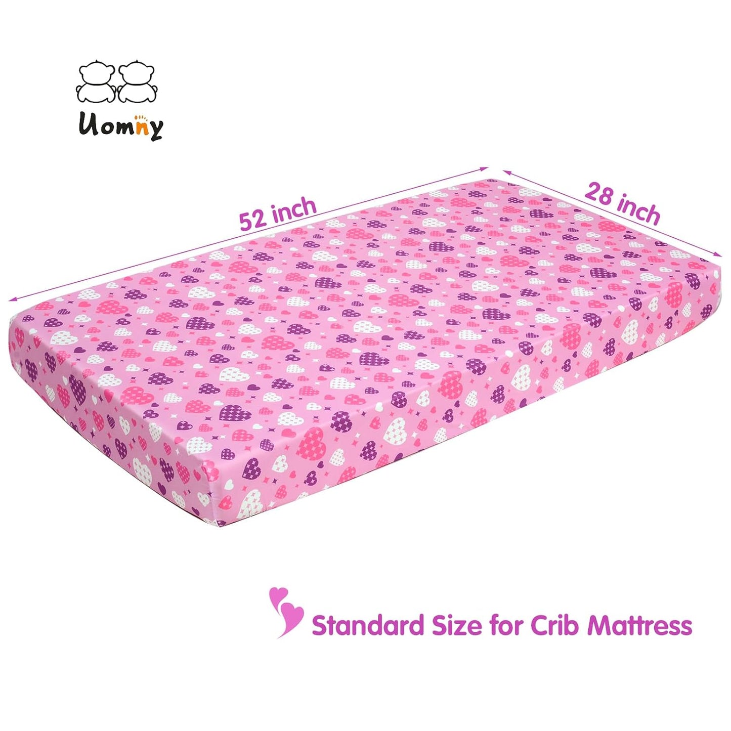 UOMNY Crib Sheet Heart Fitted Crib Sheets Baby Sheet for Standard Crib and Toddler Mattresses Nursery Bedding Sheet Crib Mattress Sheets for Boys and Girls 1 Pack Space Toddler Sheet
