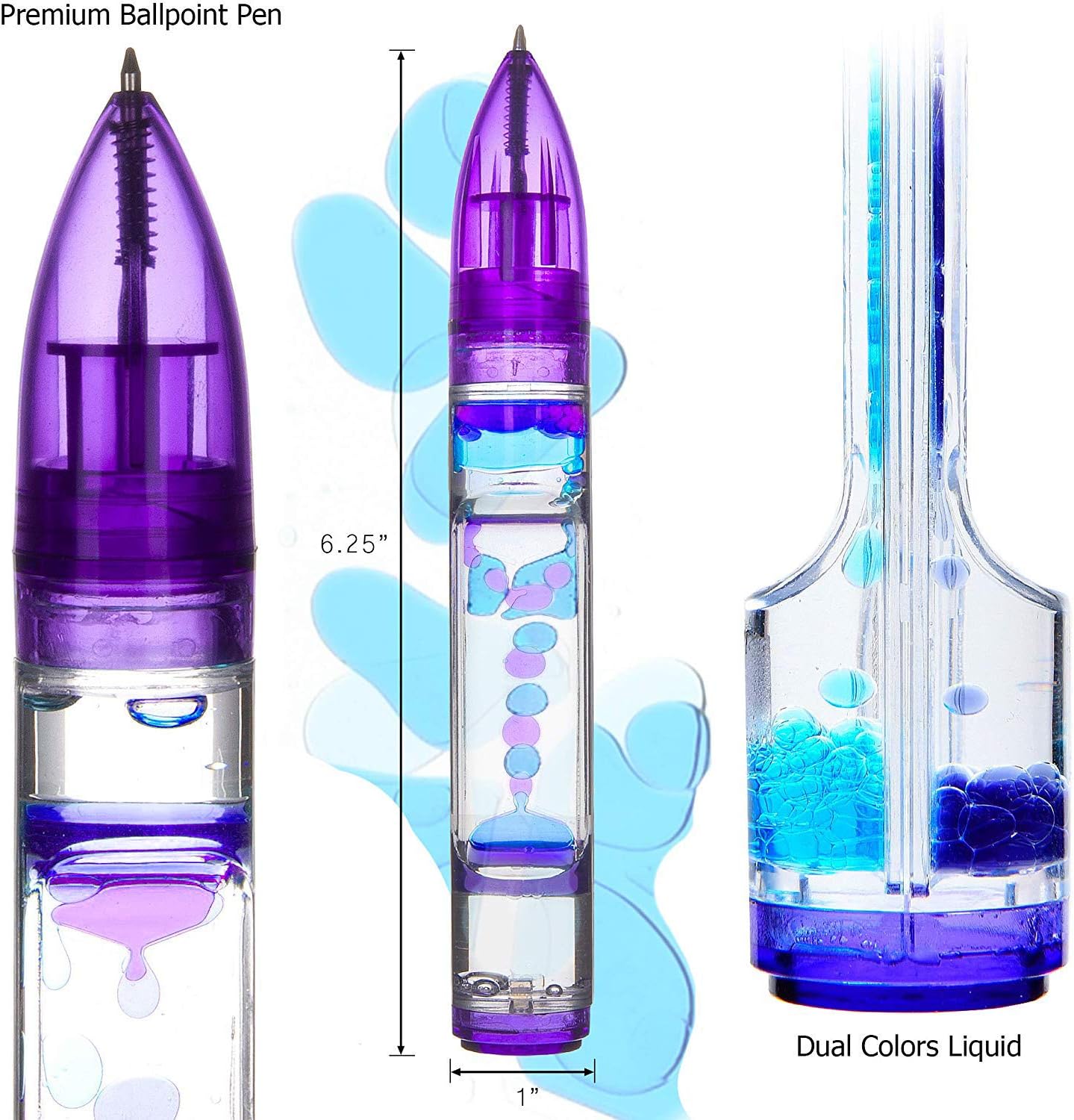 YUE MOTION Liquid Motion Timer Pen/Liquid timer pen/Multi Colored Fidget Pen For for Desk Toys, Novelty gift,Novelty toys, Single pack (Purple)