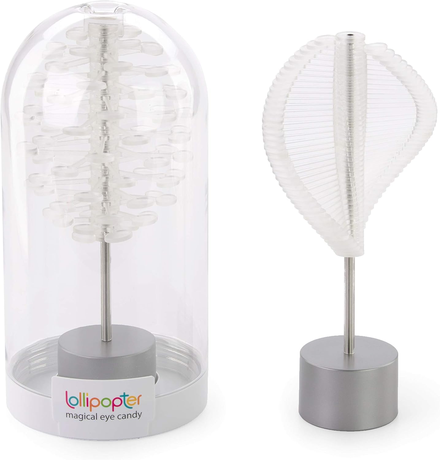 Crystal Caprice Lollipopter - Spin Magic with a Twist! Interactive Kinetic Toy and Stylish Sculpture with Special Domed Case, Inspired by Nature's Geometry
