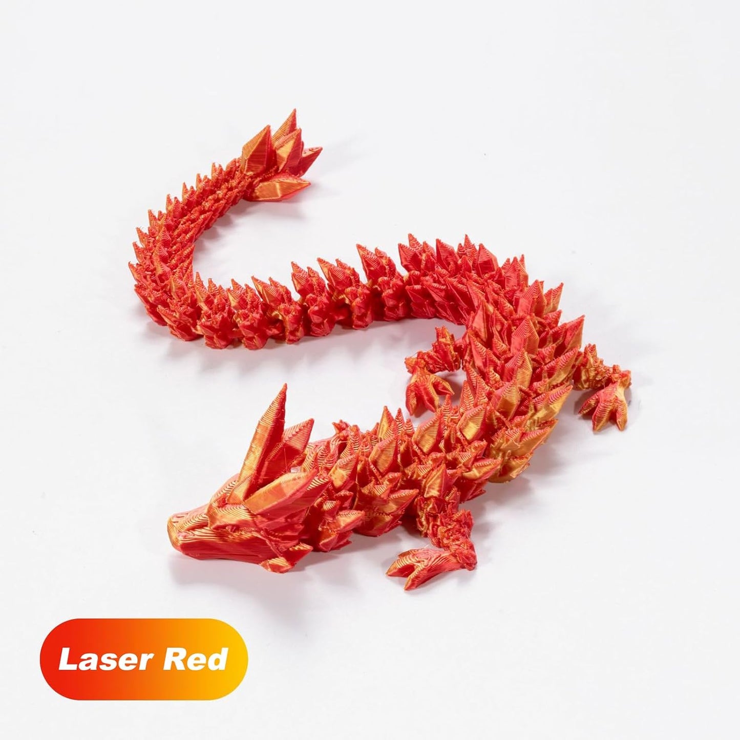 STONESTAR 3D Printed Dragon Fidget Toys, Full Articulated Dragon Crystal Dragon in Egg, Home Office Executive Desk Toys, 11" Dragon with 5" Egg (Laser Red)