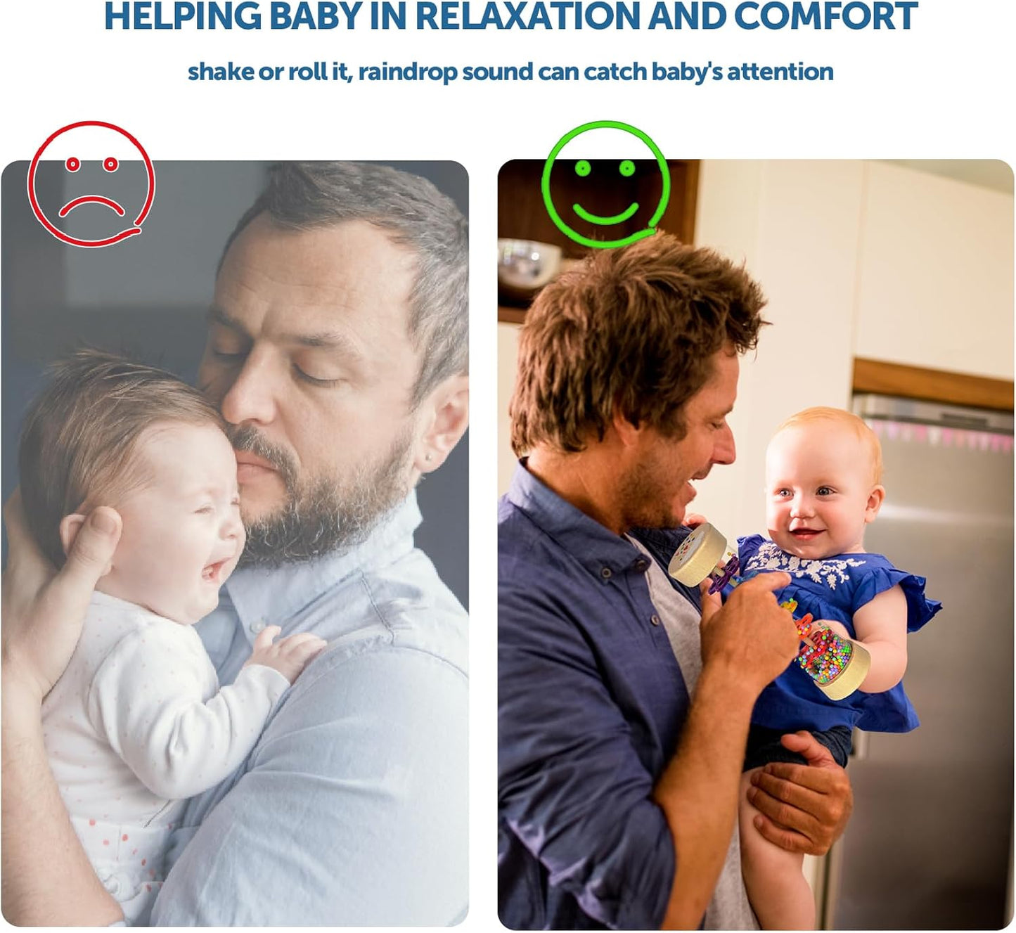 Rain Stick, Montessori Baby Toys for 6-12 Months 1 Year Old, Baby Rattle Wooden Sensory Toys, 7.7” Rainmaker Infant Musical Toy - Gifts for 6 7 8 9 12 Month Old Newborn Boys Girls Toddlers