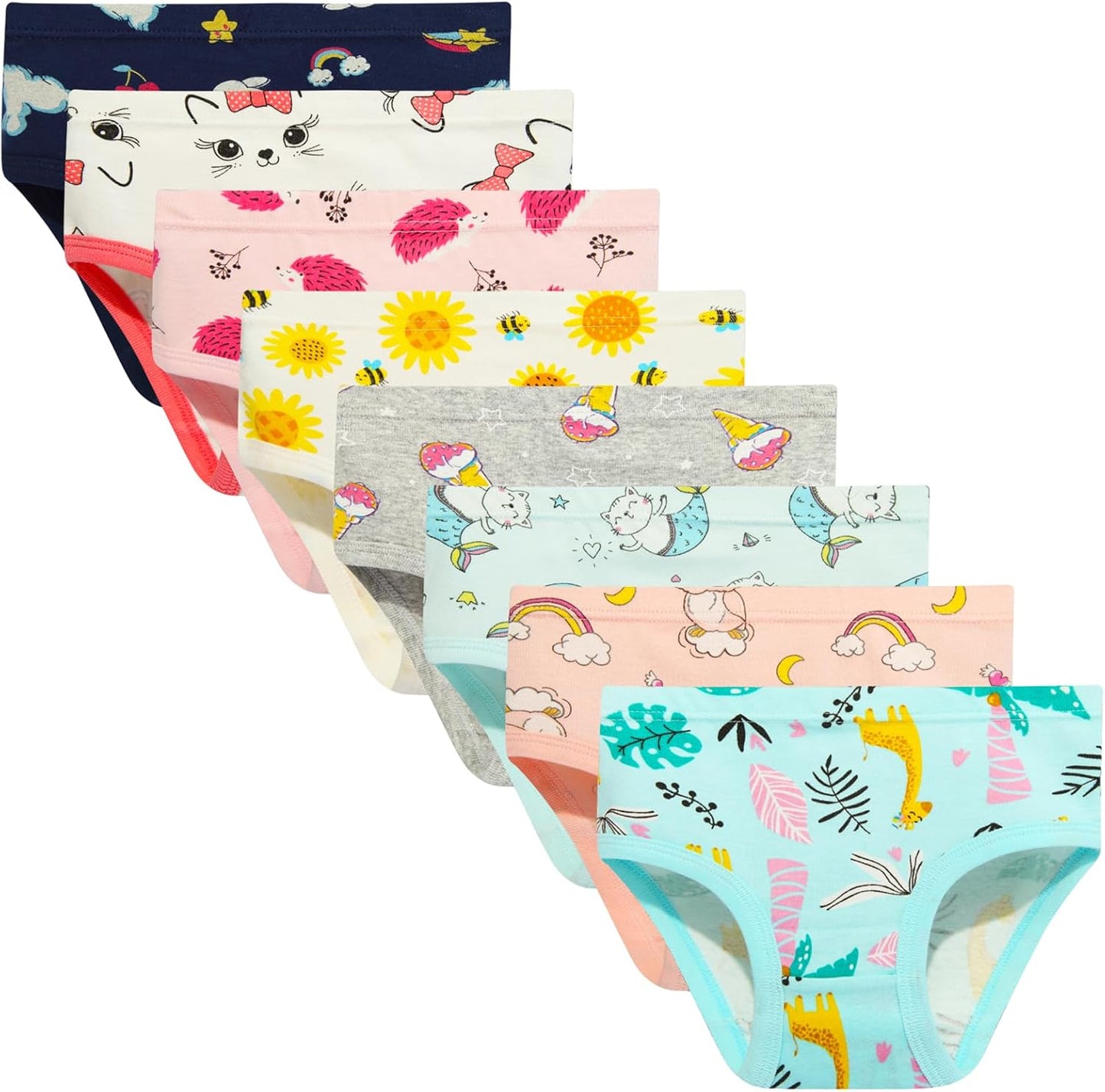 Girls' Cotton Brief Breathable Toddler Panties Kids Assorted Underwears 6-8 pieces
