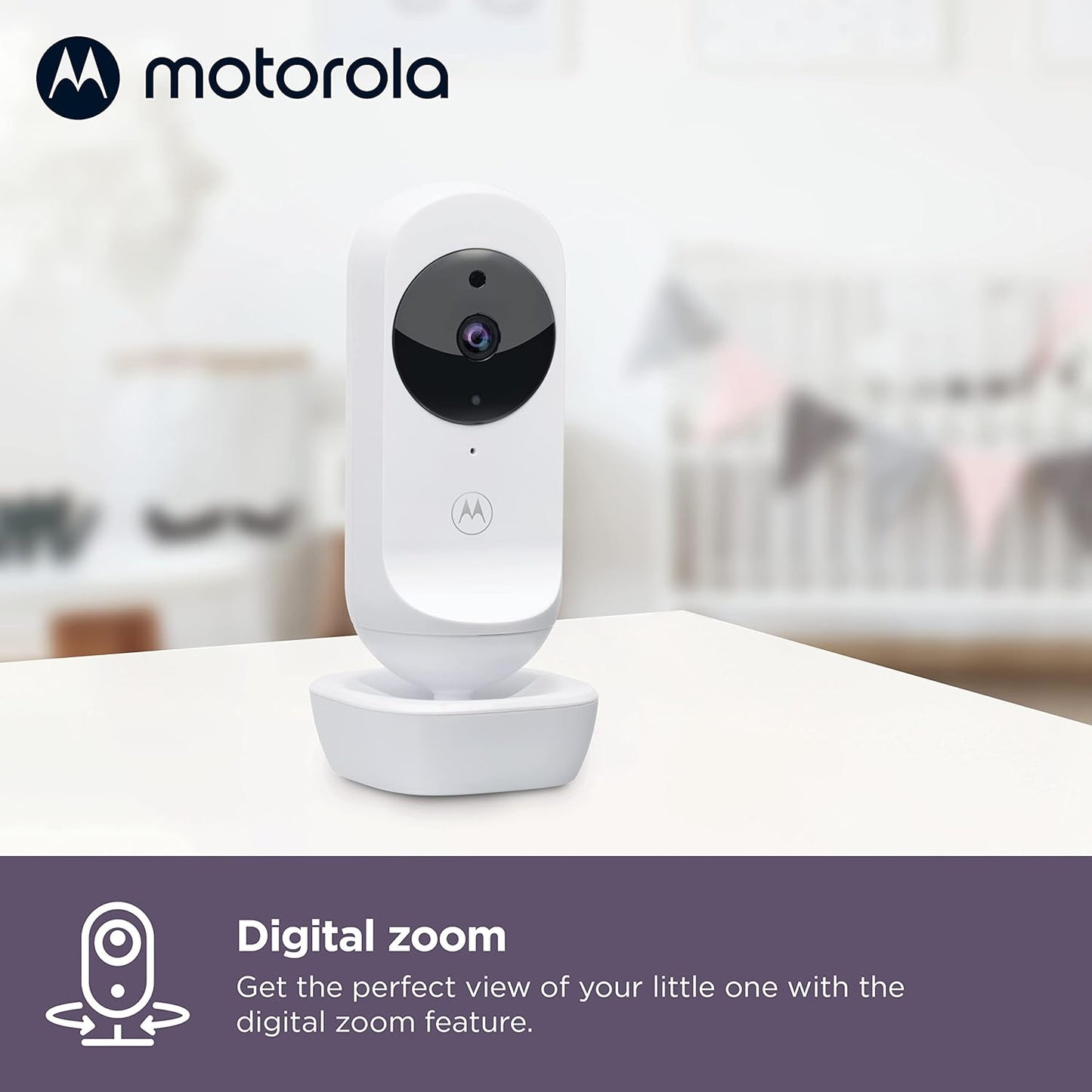 Motorola Nursery VM44 WiFi Video Baby Monitor with Camera, 4.3" Screen, 1000ft Range, 2-Way Audio, Pan/Tilt/Zoom, Room Temp, Lullabies, Night Vision