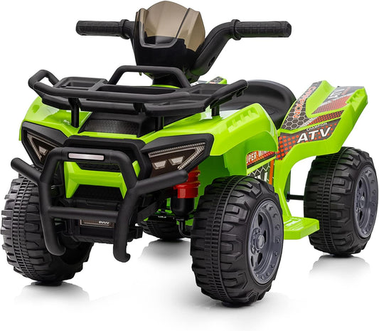 Kids ATV 4 Wheeler, 6V Ride-On Toy for Toddlers Boys & Girls with Music, Forward & Reverse - Green