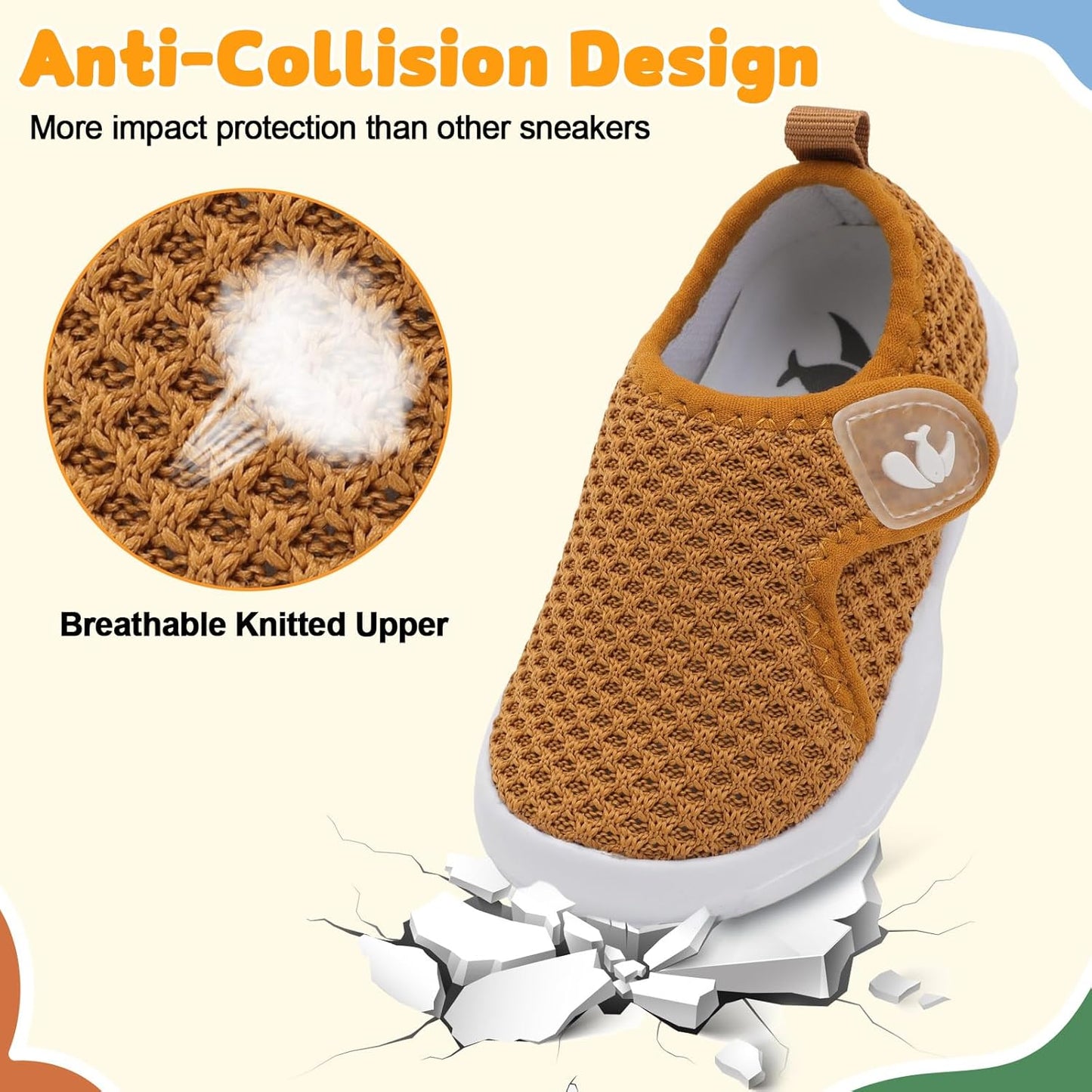 FEETCITY Baby Shoes Boys Girls First Walking Shoes Infant Sneakers Lightweight Slip On Shoe