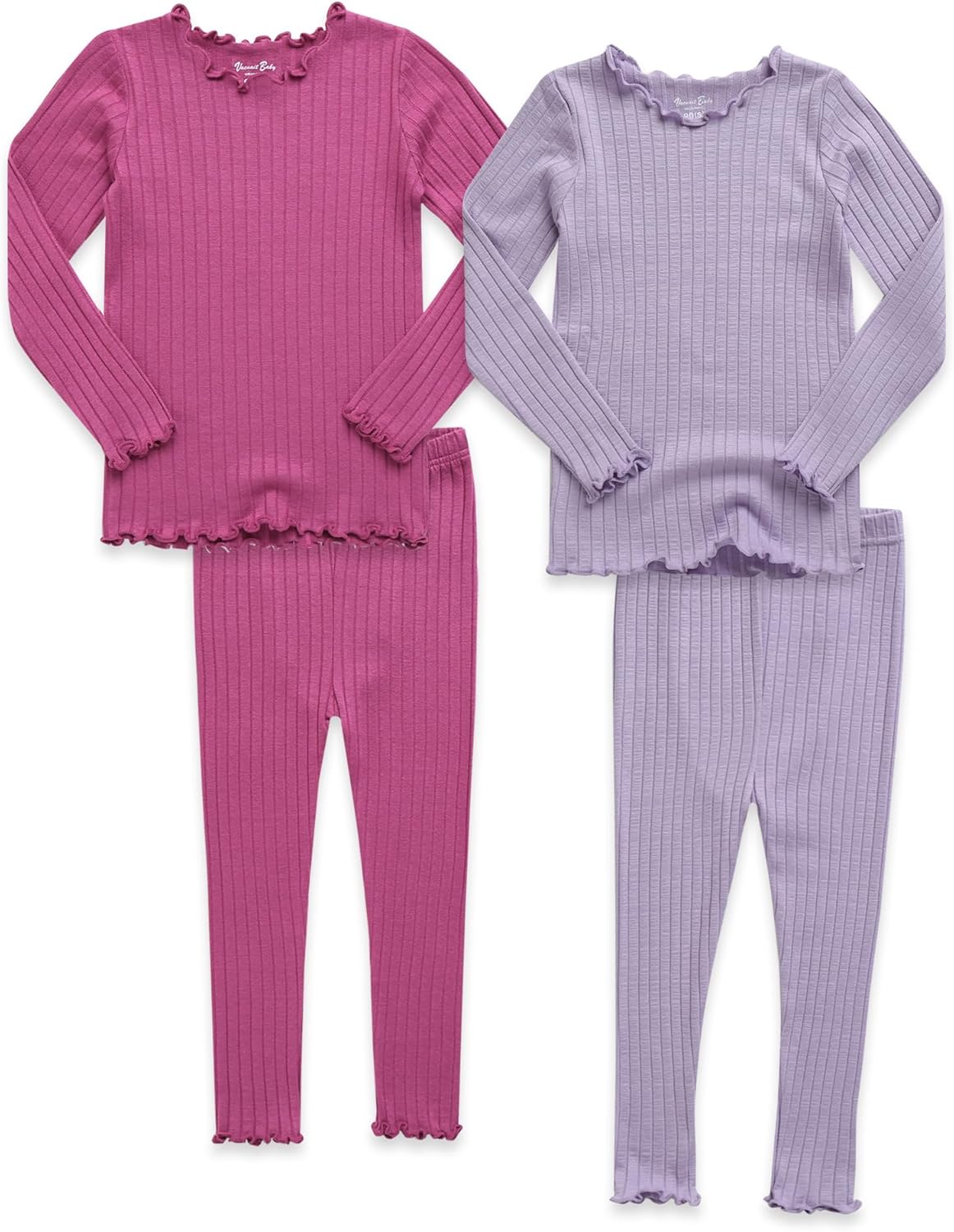 VAENAIT 6M-12Y Toddler Kids Girls Boys Soft Comfy Modal Tencel Solid Raglan Sleepwear Pajamas Pjs 2pcs/4pcs Set