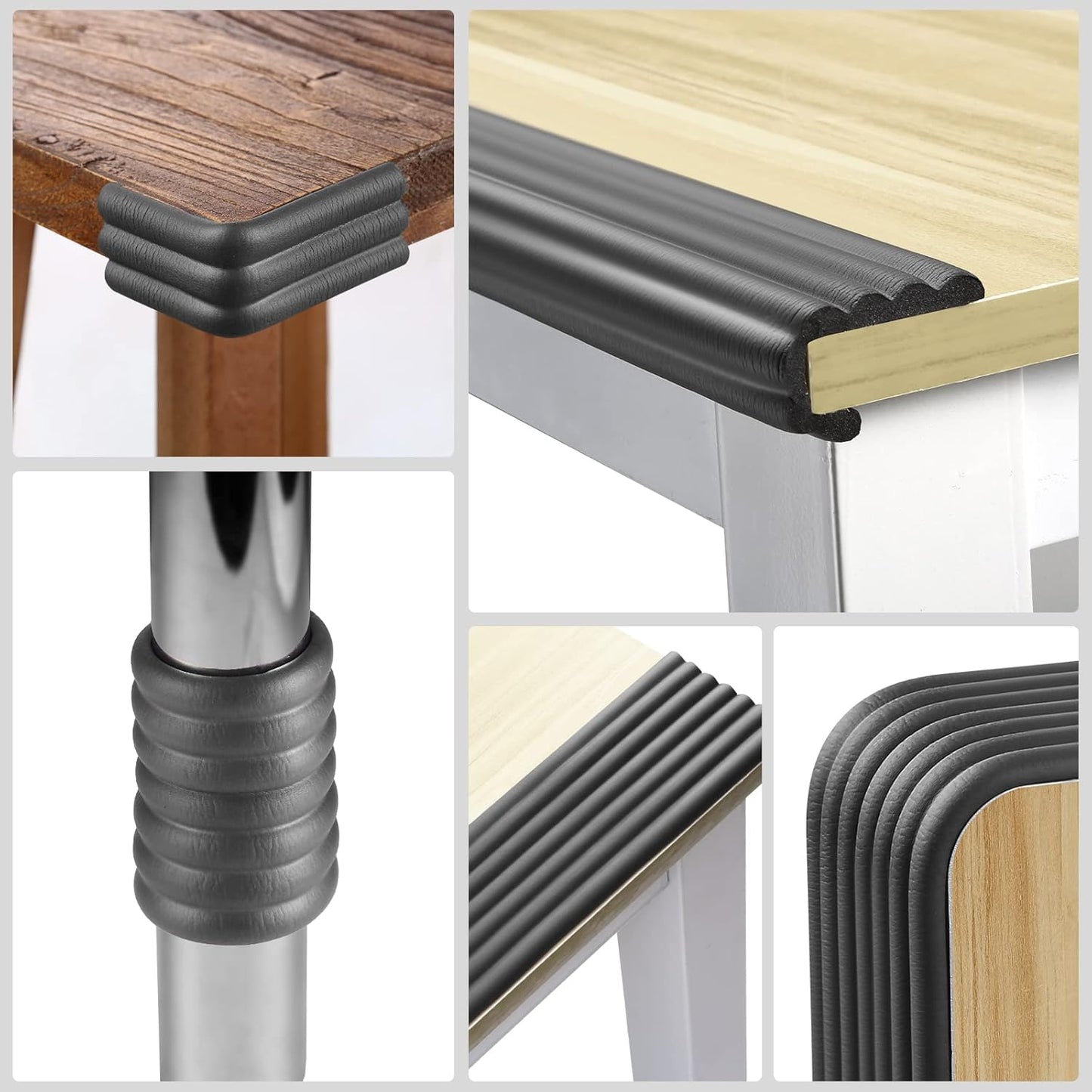 Baby Proofing Edge Corner Protector, 16.4 ft Edge Guards Padding with 3M Adhesive, Extra-Wide Soft NBR Rubber Foam Padding, Furniture,Sharp Edge Safety Corner Edge Bumper Guard-Black