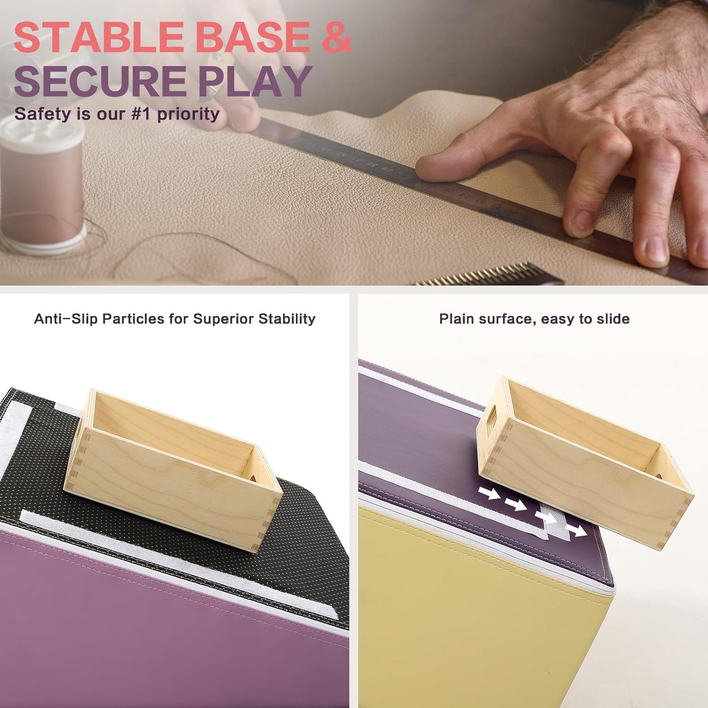 Climbing Foam Blocks for Toddlers: PU Leather Foam Blocks for Kids Active Play - Toddler Climbing Toys Indoor - Durable Playground Gym Preschool Toddler Toys for Boys and Girls (Purple/Pink)