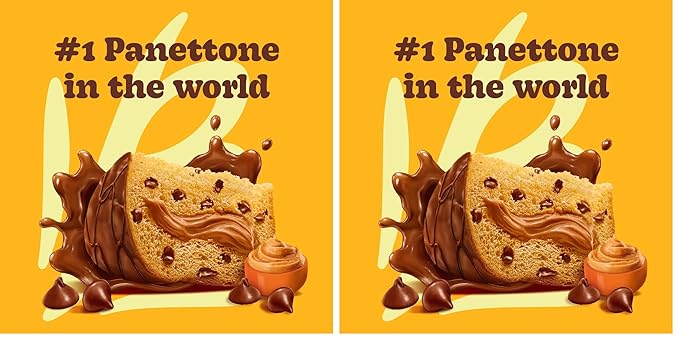 Bauducco Chocottone Peanut Butter - Moist & Fresh Cake, Traditional Italian Recipe with Fudge Topping, Filled with Peanut Butter and Chocolate Chips, 16.0 oz (Pack of 2)