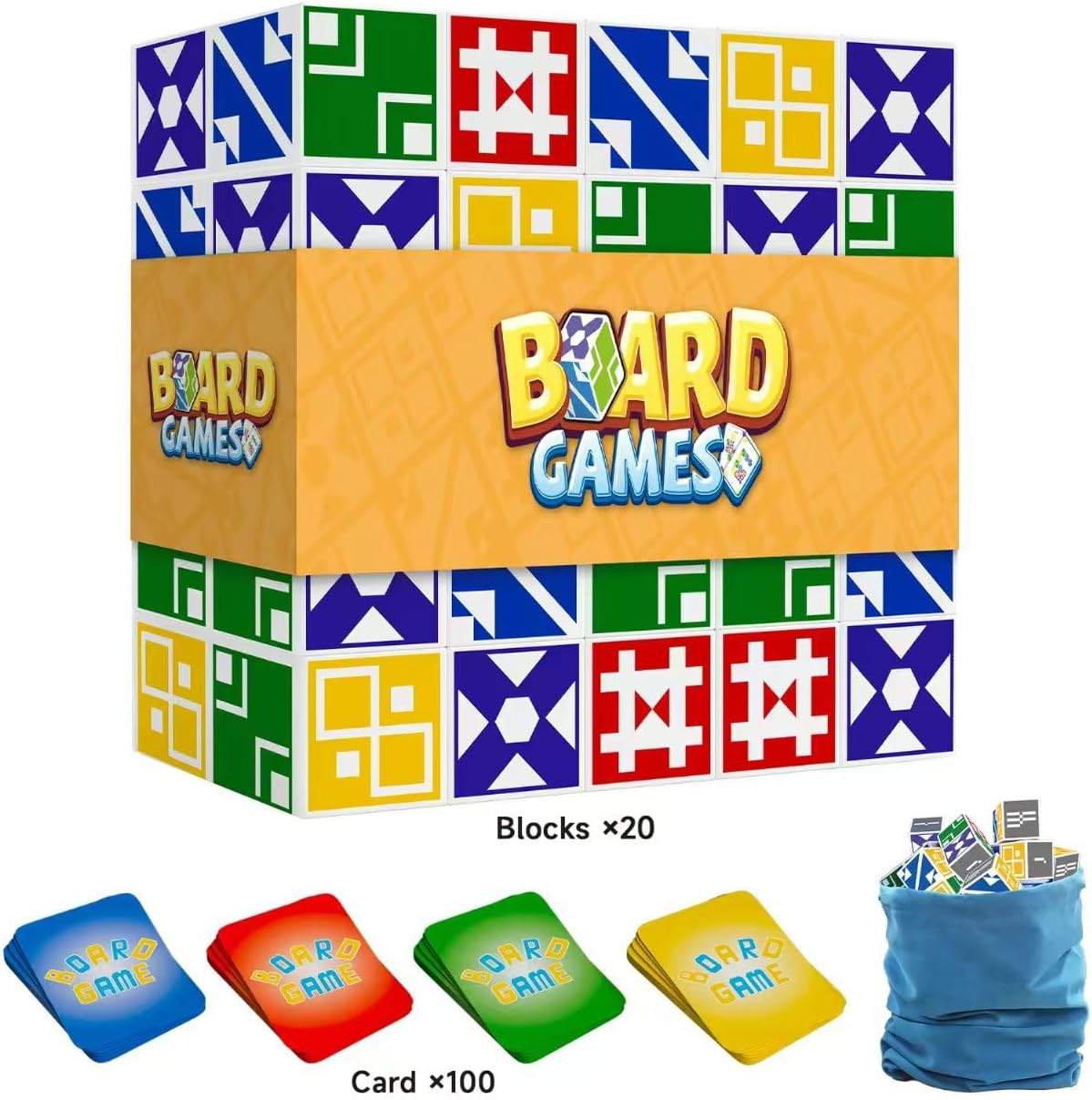Family Board Game for Kids & Adults, Block Puzzle Games for Boys & Girls Ages 4-8 8-12, 2+ Player Card Matching Puzzles for Children 3+ Year Olds