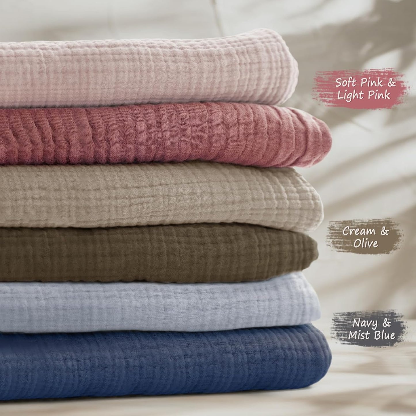 lulumoon Baby Muslin Crib Sheets - Toddler Cotton Fitted Crib Sheets Neutral for Boys and Girls 2Pack