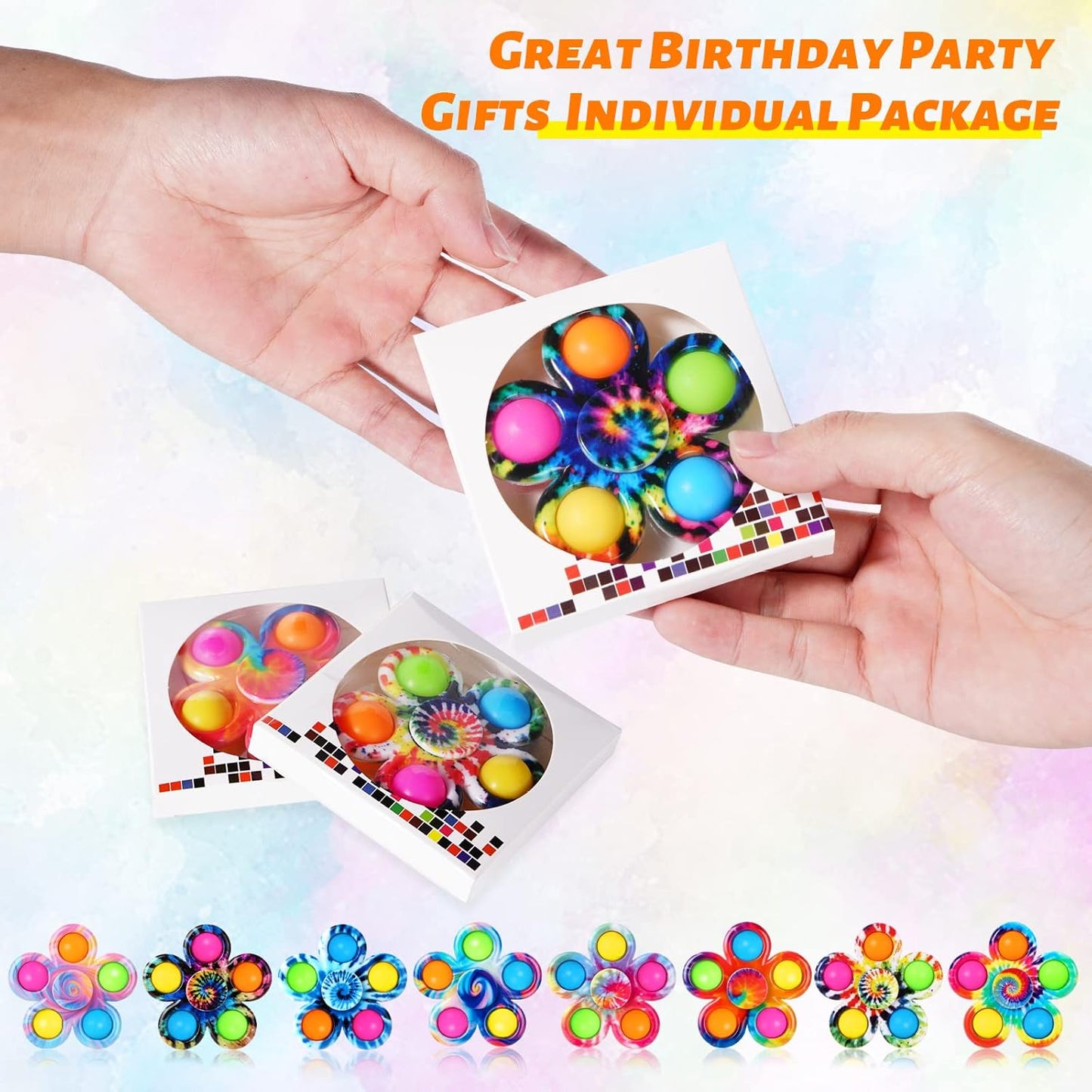 SCIONE 24 Pack Party Favors Fidget Spinners for Kids 4-8 8-12, Goodie Bags Stuffers for Kids 3-5, Pop Fidget Toys Bulk Classroom Prizes for Girls Boys, Toddler Birthday Party Return Gifts