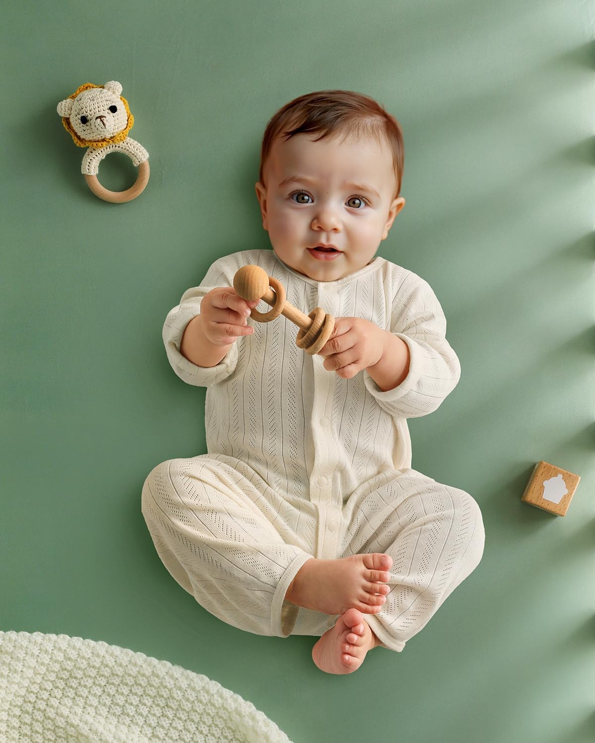 Yoofoss Baby Crib Sheets 2 Pack for Boys and Girls - 52x28 Fitted Crib Sheet Neutral Fits for Standard Crib and Toddler Mattress, Ultra Soft Breathable Microfiber Green Flower