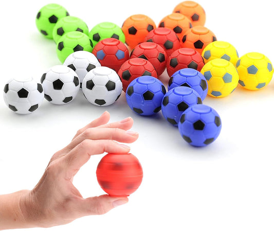 Spinner Balls 1.4''- Mini Fidget Spinner Soccer Balls - Soccer Party Favors Classroom Prizes - Sensory Toys for Kids 4-12 - Fidget Toy Gifts for Kids - Spinner Balls Bulk - 12pcs