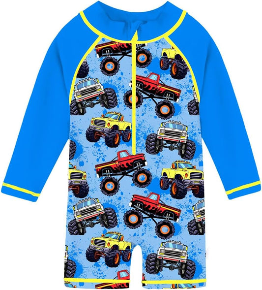 Funnycokid Baby Swimsuit Boy Toddler Bathing Suit Rash Guard UPF 50+ Swimwear 6 Months-4T