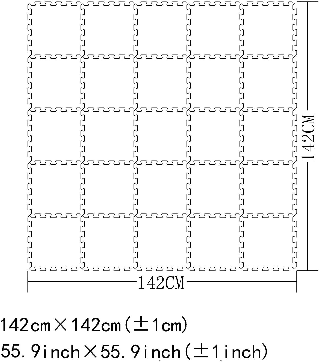 MQIAOHAM® 25 Pieces Puzzle Play Mats, Soft Baby Play Mat, Kids Interlocking Foam Floor Tiles, Toddlers Carpet Playmats G301025-108