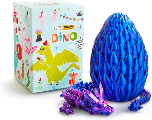 15 inches Dragon with Egg, Purple Dragon Toy,Articulated Crystal Dragon,Fidget Toy Cool