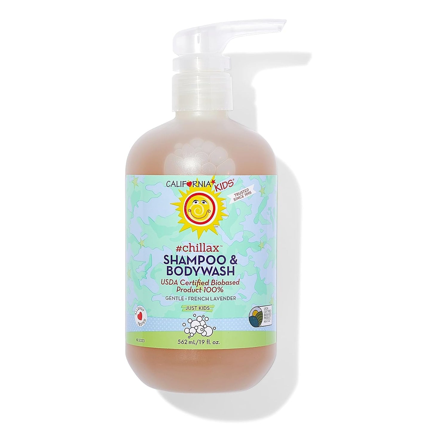 California Kids Chillax Shampoo and Bodywash | 100% Plant-Based | Gentle Skincare | Lavender Shampoo for Kids + Teens | Hypoallergenic Bodywash | 562 mL / 19 oz.