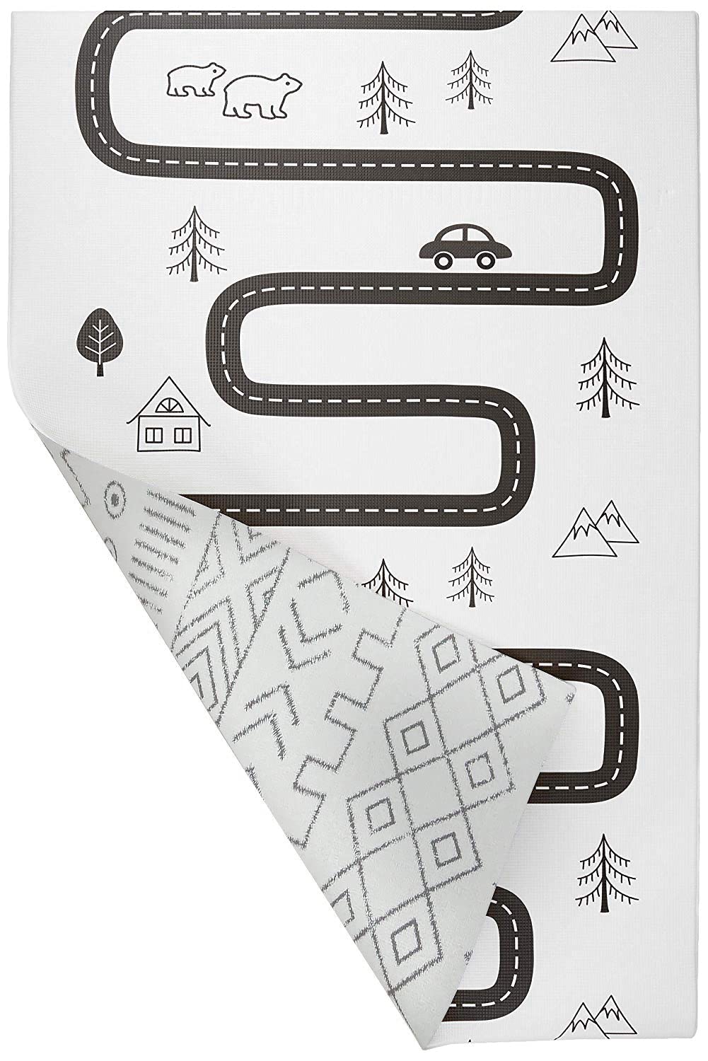 Baby Care Play Mat (Large, Nordic Trails - Tribal) 82'' x 55'' Original One-Piece Reversible Rollable Waterproof Play Mat for Infants, Babies, Toddler, and Kids