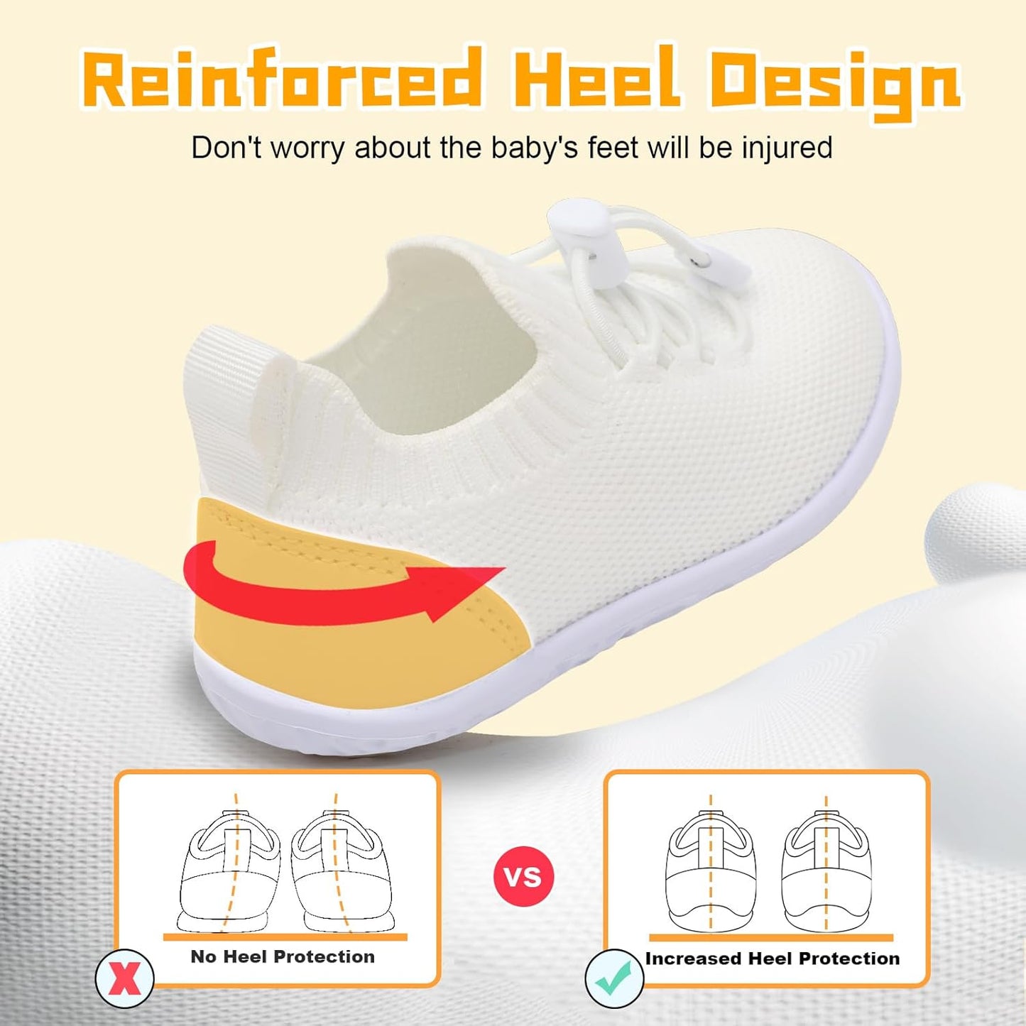 FEETCITY Baby Shoes Boys Girls First Walking Shoes Lightweight Infant Sneakers Slip On Shoe