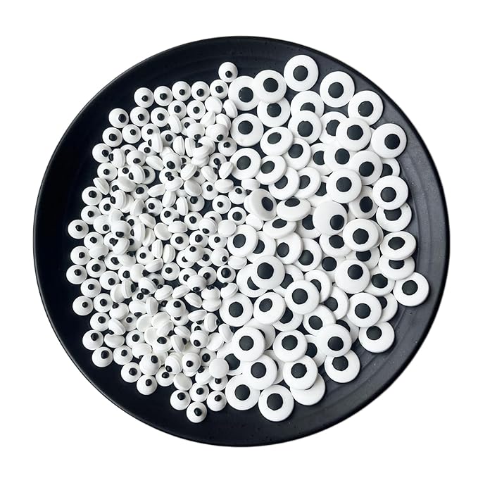 Weraru 2 Bottle Candy Eyeballs Eye Ball Sweets Cake Cupcake Toppers Cookie Dessert Sprinkles Decorations for Birthday Party Supplies 6.8 Ounce(Two Size Mixed)