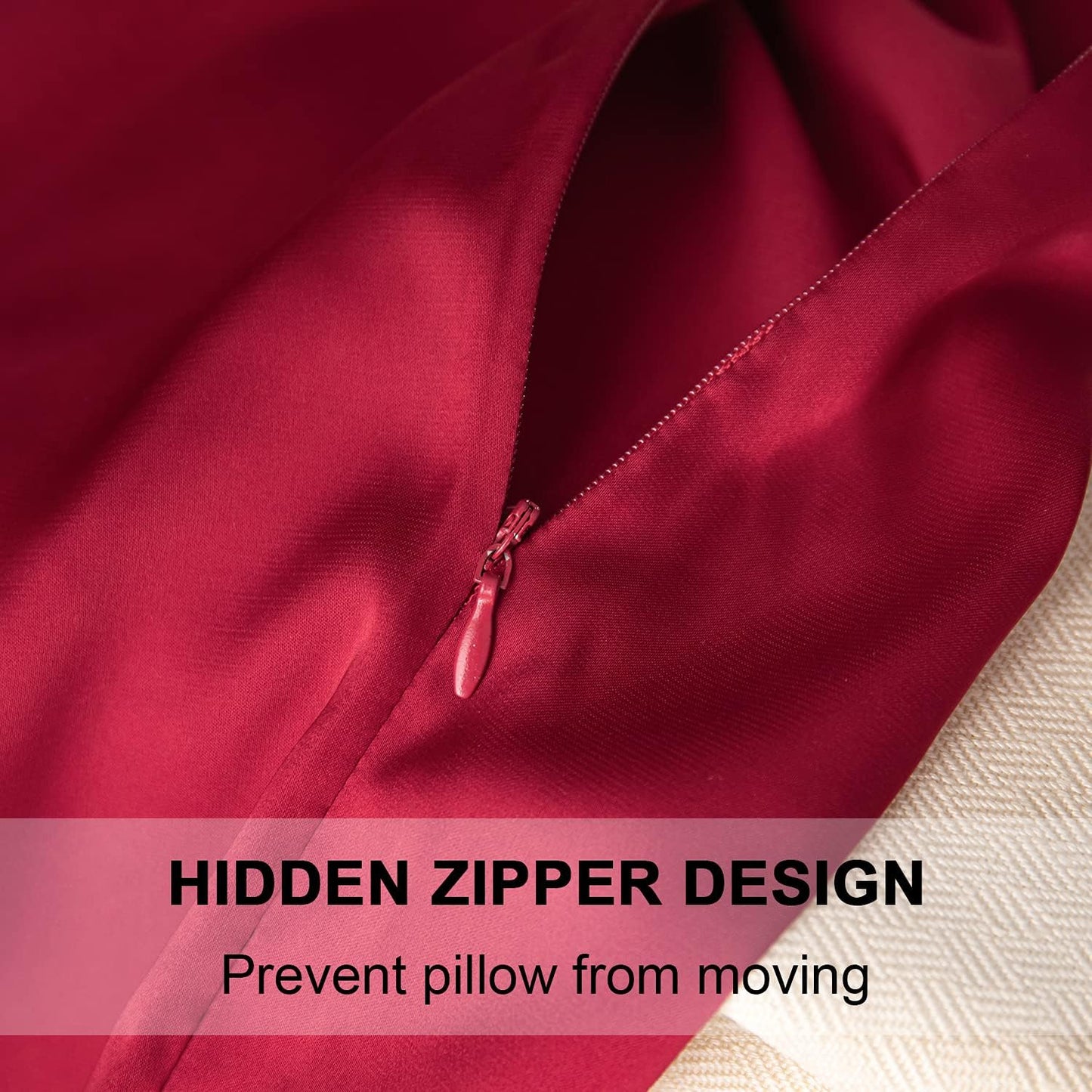 Mulberry Silk Pillowcase for Hair and Skin,King Size Cooling Silk Pillow Case with Hidden Zipper,Allergen Proof Dual Sides Soft Breathable Smooth Silk Pillow Cover for Women(King,Dark Red)