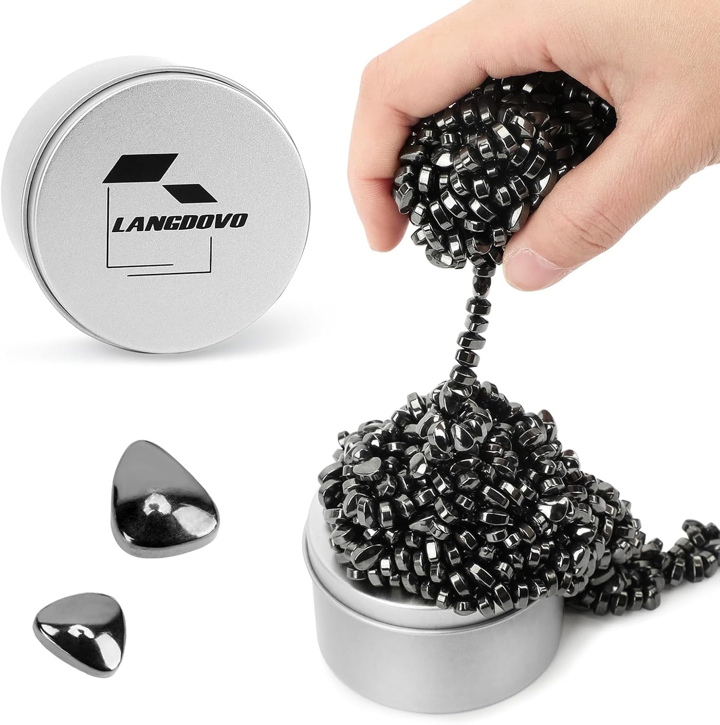 Magnetic Putty Over 600 Weak Magnetic Beads Fidget Ferrite Putty Crags Magnetic Stones Fun Quiet Magnetic Balls Fidget Toys for Office and Desk (Black)