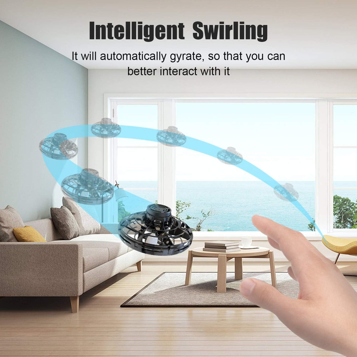 FLYNOVA Hand Operated Mini Drones,UFO Magic Flying Orb with Lights,Hover Boomerang Fidget Spinner,Easter Christmas Birthday Gift for Indoor Outdoor Party Boys Girls Teen Toy Age 8 9 10 11+