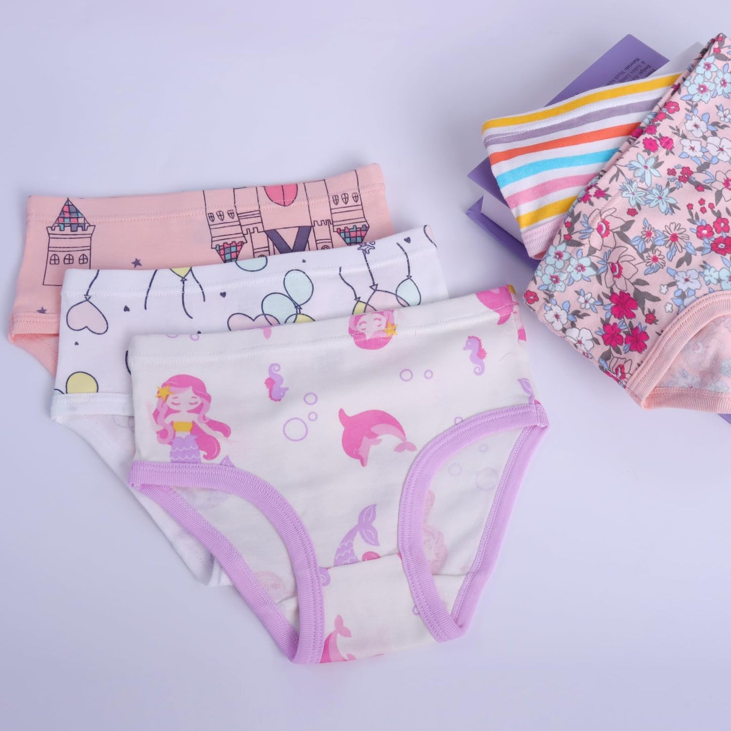 Finihen Girls Cotton Underwear Toddler Girls Panties Kids Briefs Multipacks.