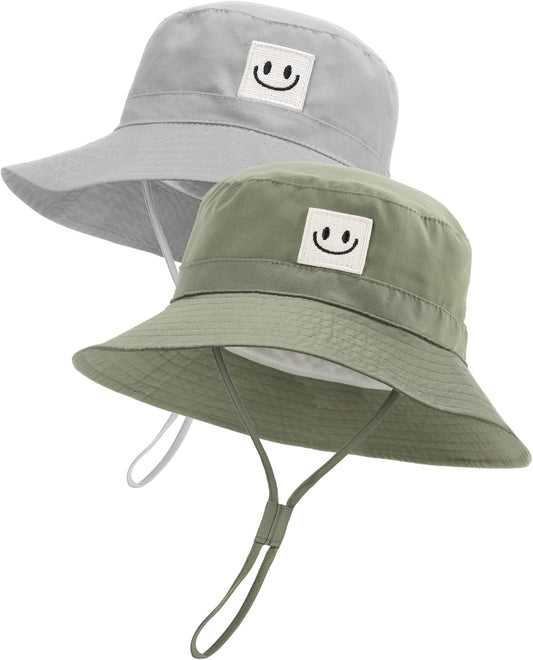 FURTALK Baby Sun Hat Smile Face Toddler Boys Girls Bucket Hat 0-5 Years Kids UPF 50+ Sun Protection Summer Hats
