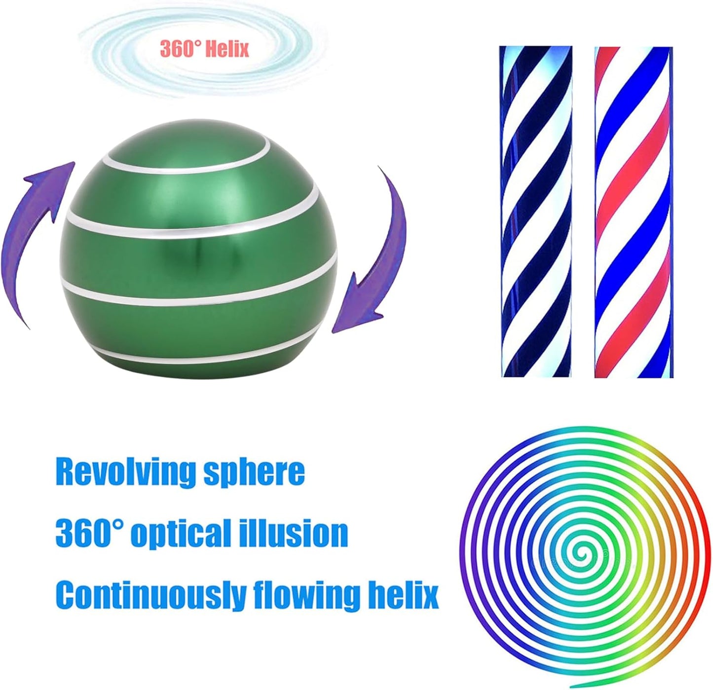 Desk-Toys for Fidget Kinetic-Cool-Gadgets: Cool-Stuff for Kid Children Teen Adult, Optical-Illusion Toy for Office School Home Women Men Christmas Stress-Relief-Gifts 180 Seconds Spinning