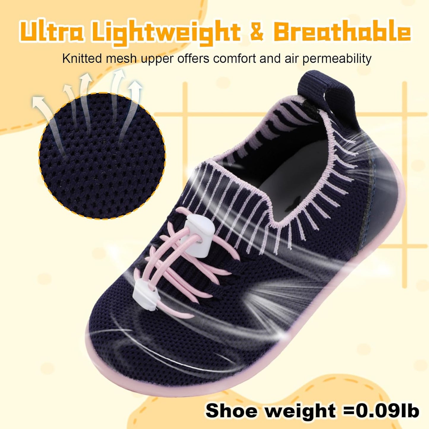 FEETCITY Baby Shoes Boys Girls First Walking Shoes Lightweight Infant Sneakers Slip On Shoe