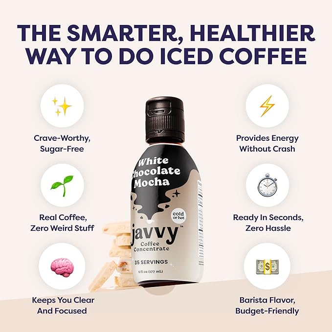 Coffee Concentrate - Limited Release Flavors - Cold Brew Coffee, Perfect for Hot or Iced Instant Coffees, Hot Drinks, Cold Brew Concentrate, 35 Servings - White Chocolate Mocha