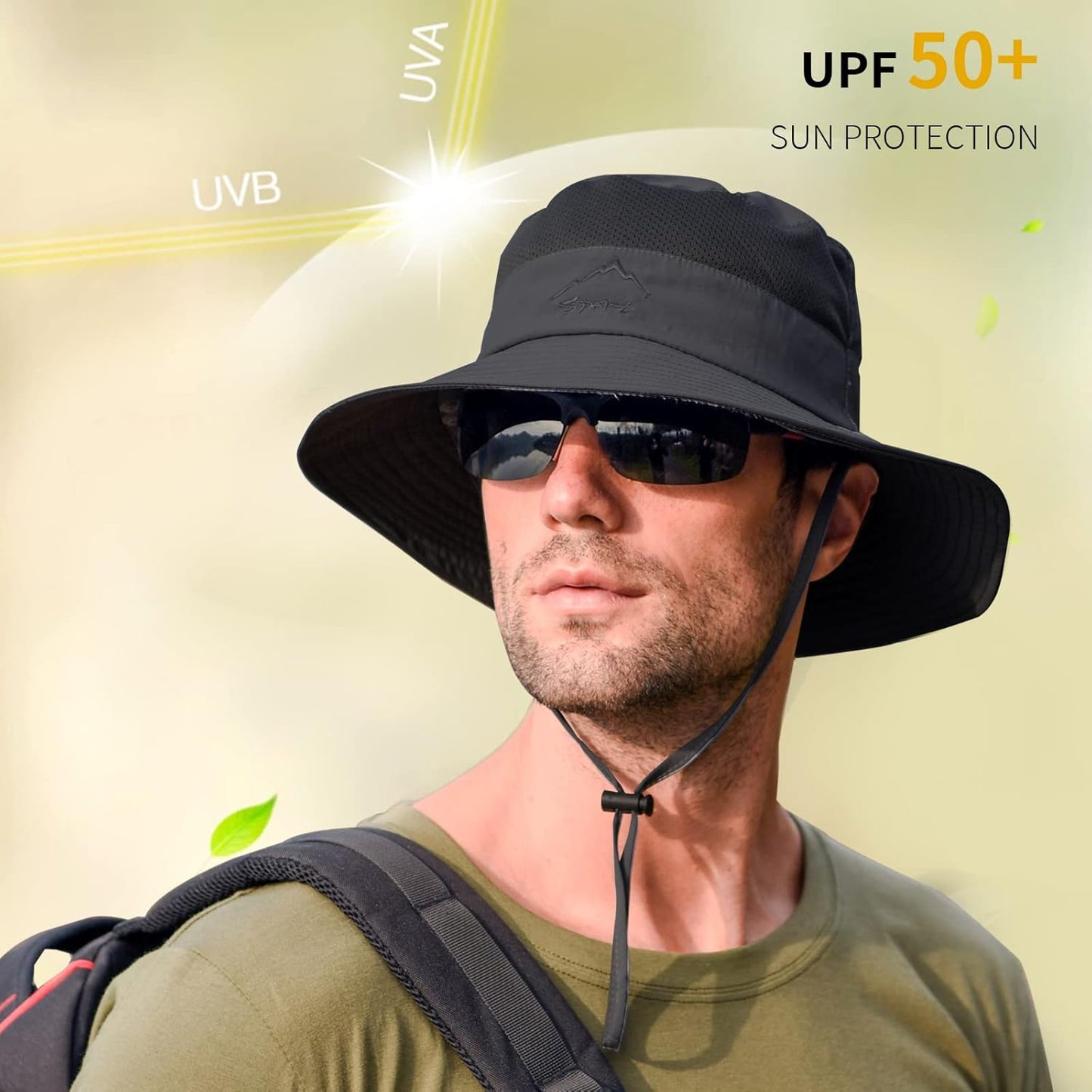 Sun Hats for Men Women Fishing Hat UPF 50+ Breathable Wide Brim Summer UV Protection Hat
