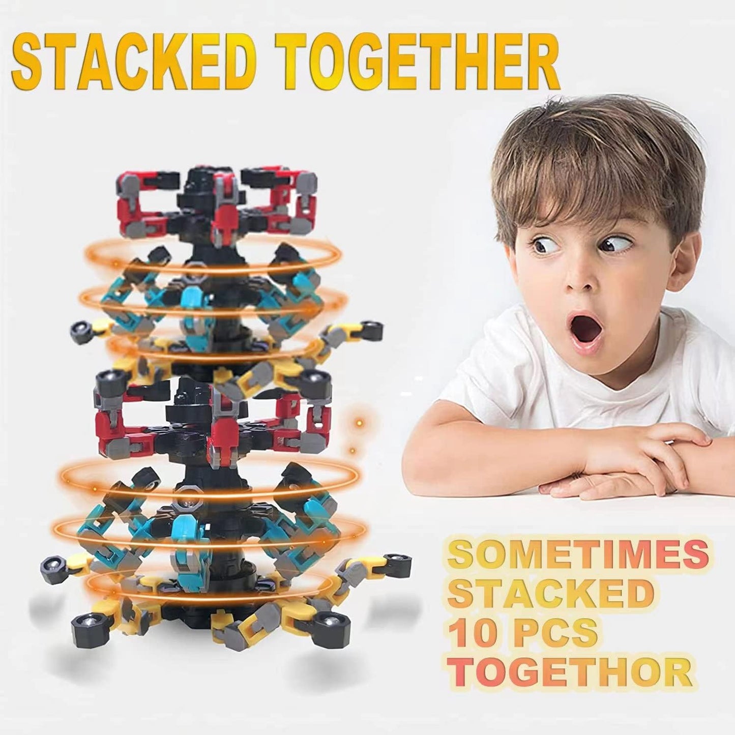 4pcs Fidget Spinners for kids&Adults Transformable Fingertip Gyros for Girls Boys Stress Reliefs Toys for ADHD Astium for Kids Easter Basket Stuffers Gifts Fidget Toys 4pc