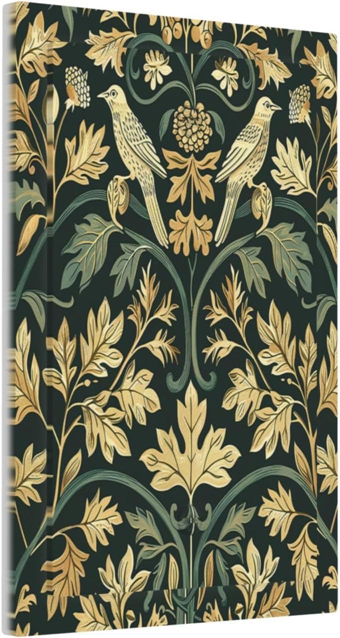 Light Switch Cover Plate William Morris Vintage Botanical Birds Golden Green Leaves 1 Gang No Device Blank Electrical Wall Plates Faceplate Decorative Switch Plate for Bedroom Home Decor