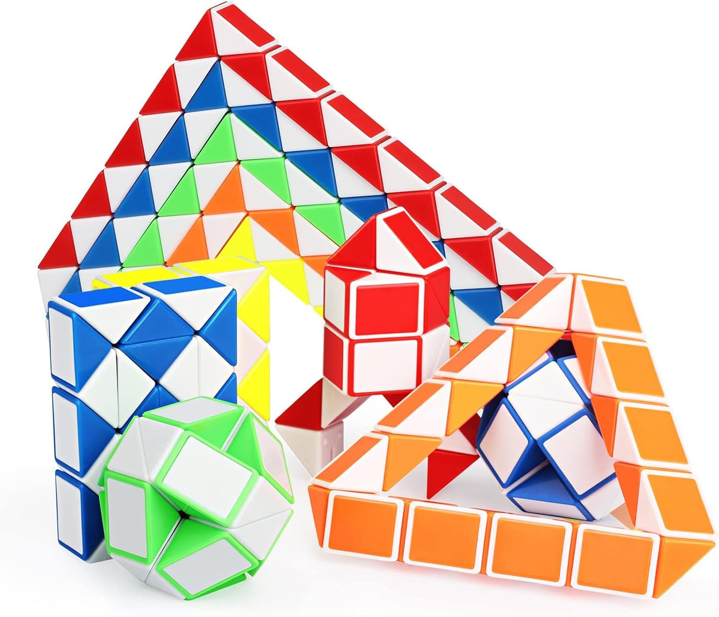 Ganowo 24 Pack Fidget Snake Cube, Mini Twist Puzzle Party Bag Fillers Bulk Toys for Kids Teens Birthday Stocking Stuffers Party Favors Supplies Goodie Bags Fillers, Random Colors