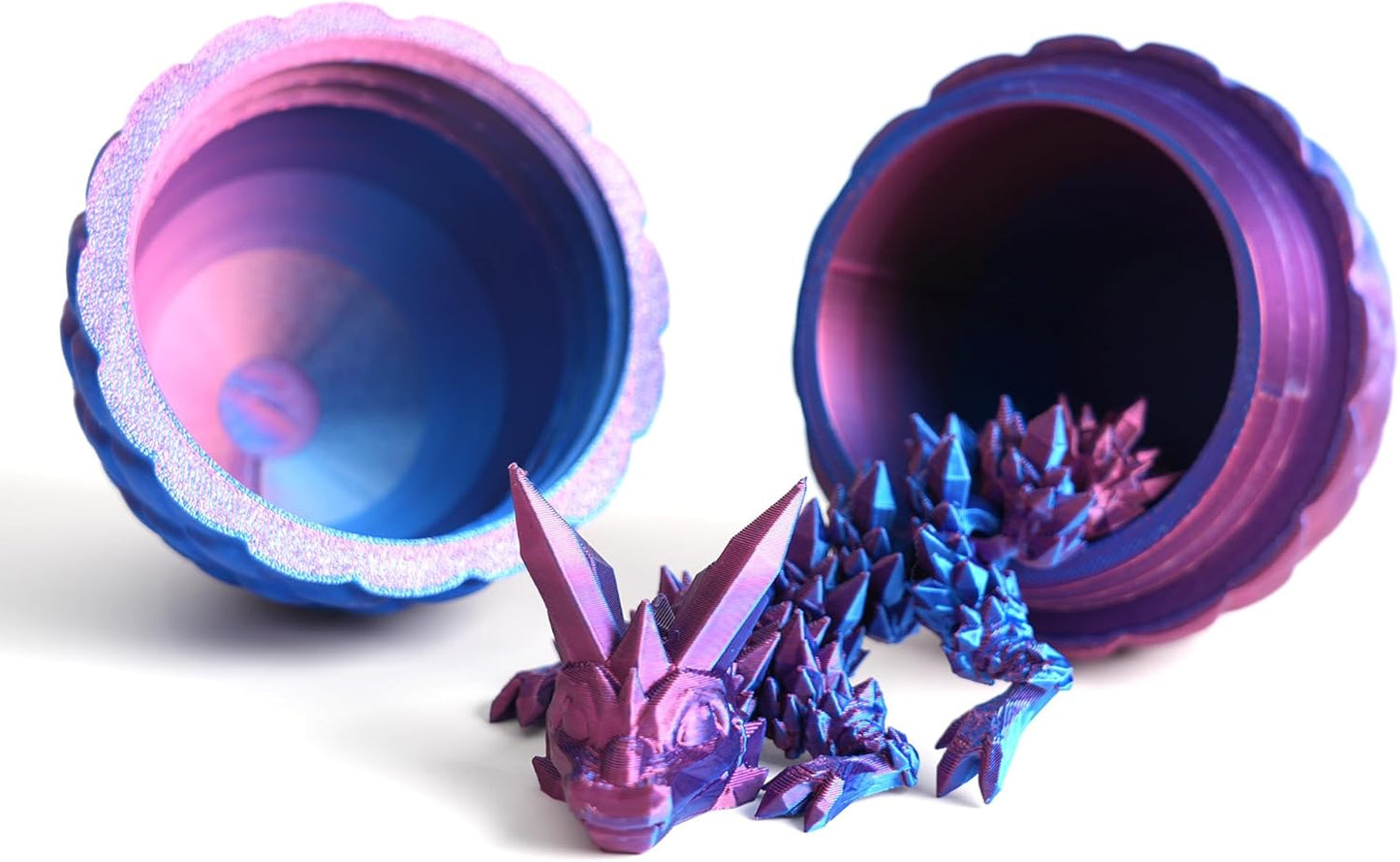 Dragon Egg - Surprise Egg with 8” Flexible Dragon Inside, 3D Printed Gift, Easter Egg, Articulated Dragon Toy for Birthday, Home Decor