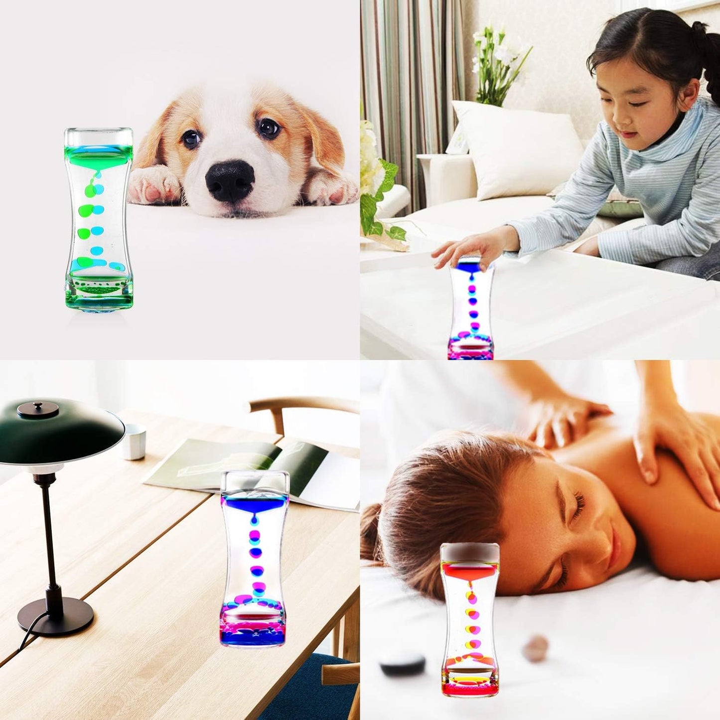 YUE MOTION Liquid Motion Bubbler - Calming Toys for Kids and Adults - Liquid Hourglass - Handheld Oil Timer - Sensory Toys for Autism, Anxiety