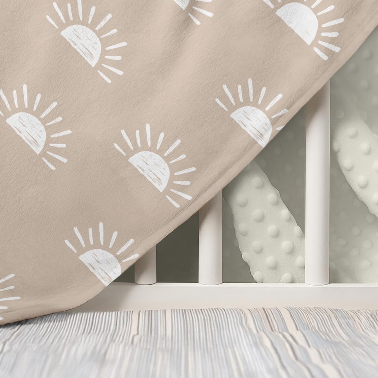 Sun Minky Baby Blanket 30 x 40 Inches for Boys Girls, Soft Plush Receiving Blanket with Dotted Back, Gift for Toddler Newborn Infant Christmas Birthday Baby Shower