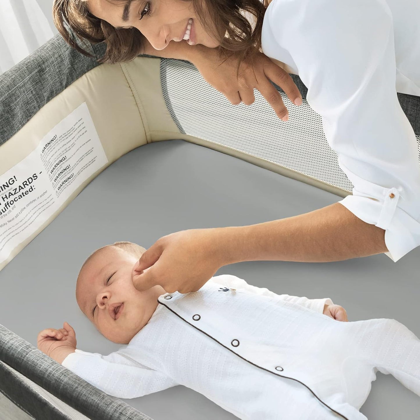 Waterproof Bassinet Sheets Fit for Miclassic, Baby Delight, TCBunny, Milliard, Dream On Me Traveler/Skylar and Other Bedside Sleeper Bassinet Mattress, 2 Pack, Ultra Soft Microfiber Sheets, Grey