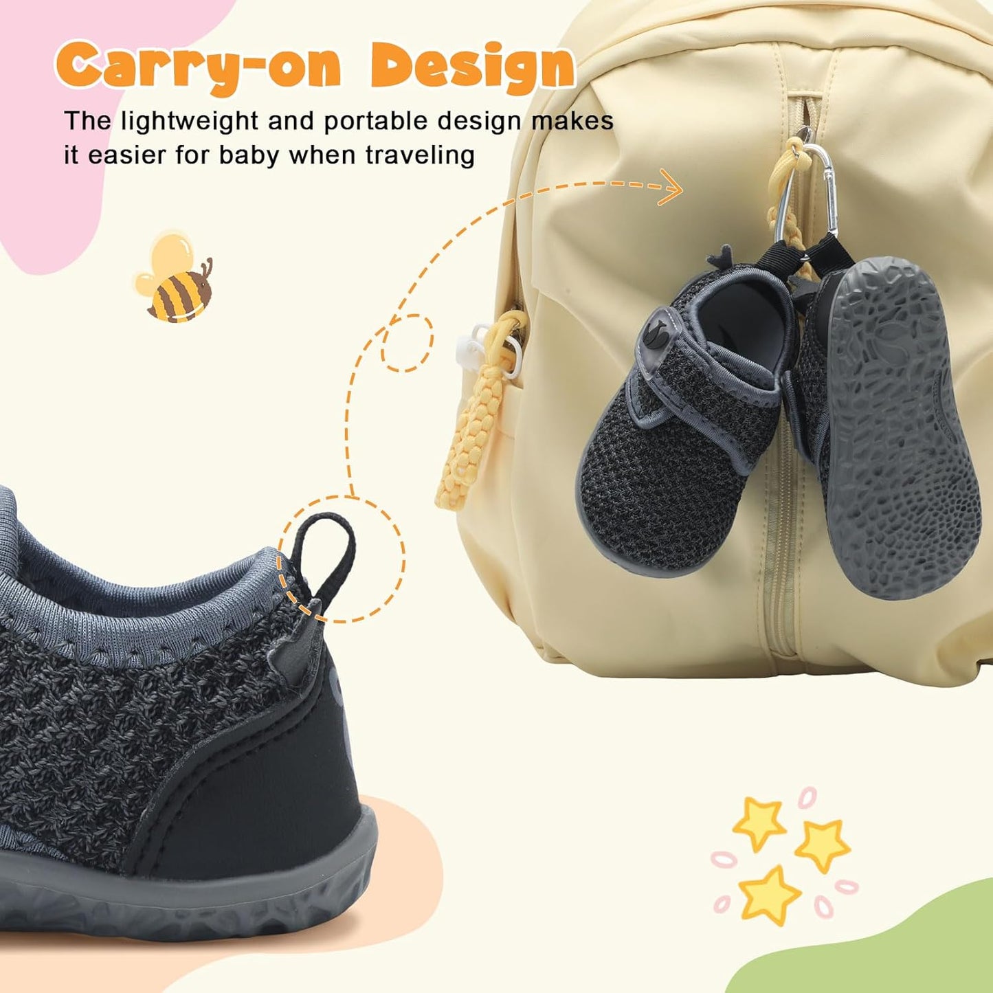 FEETCITY Baby Walking Shoes Barefoot Baby Shoes Infant Sneakers Newborn Crib Shoe Lightweight Flexible Slip On Shoe
